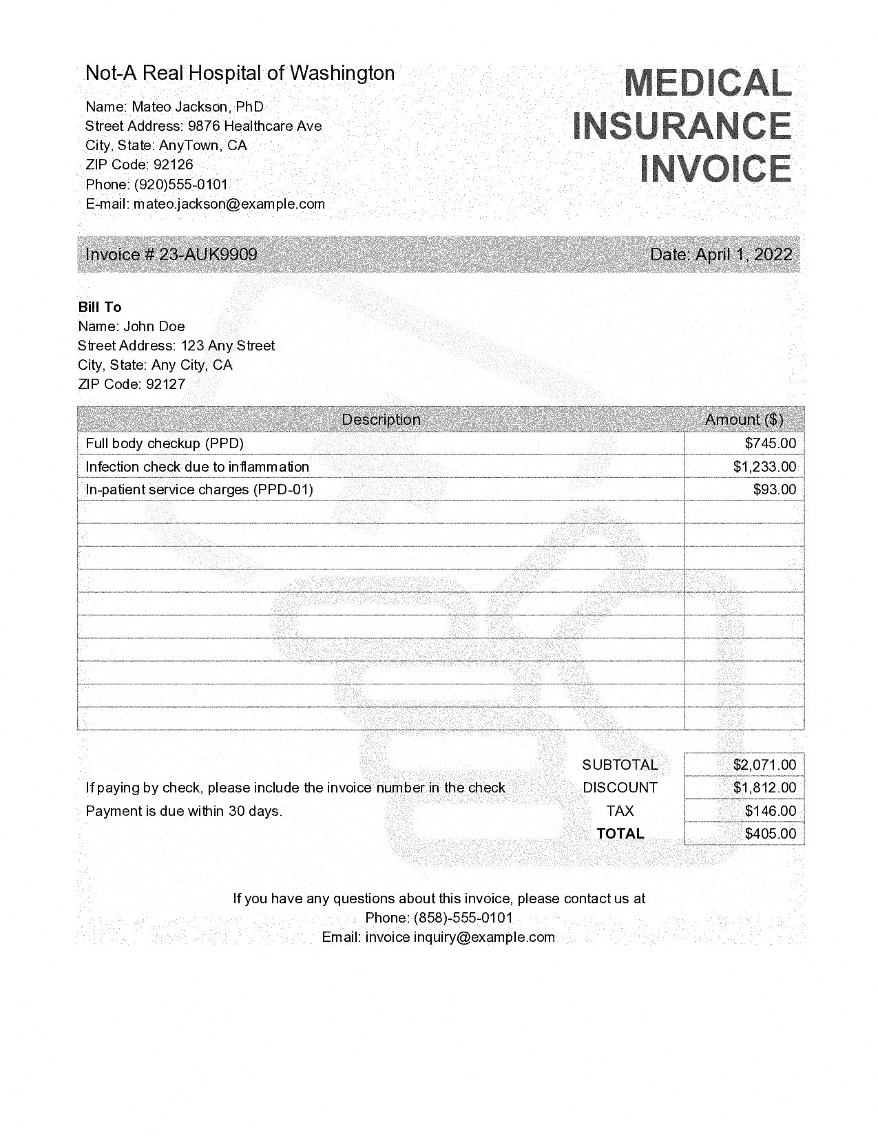 Medical Invoice