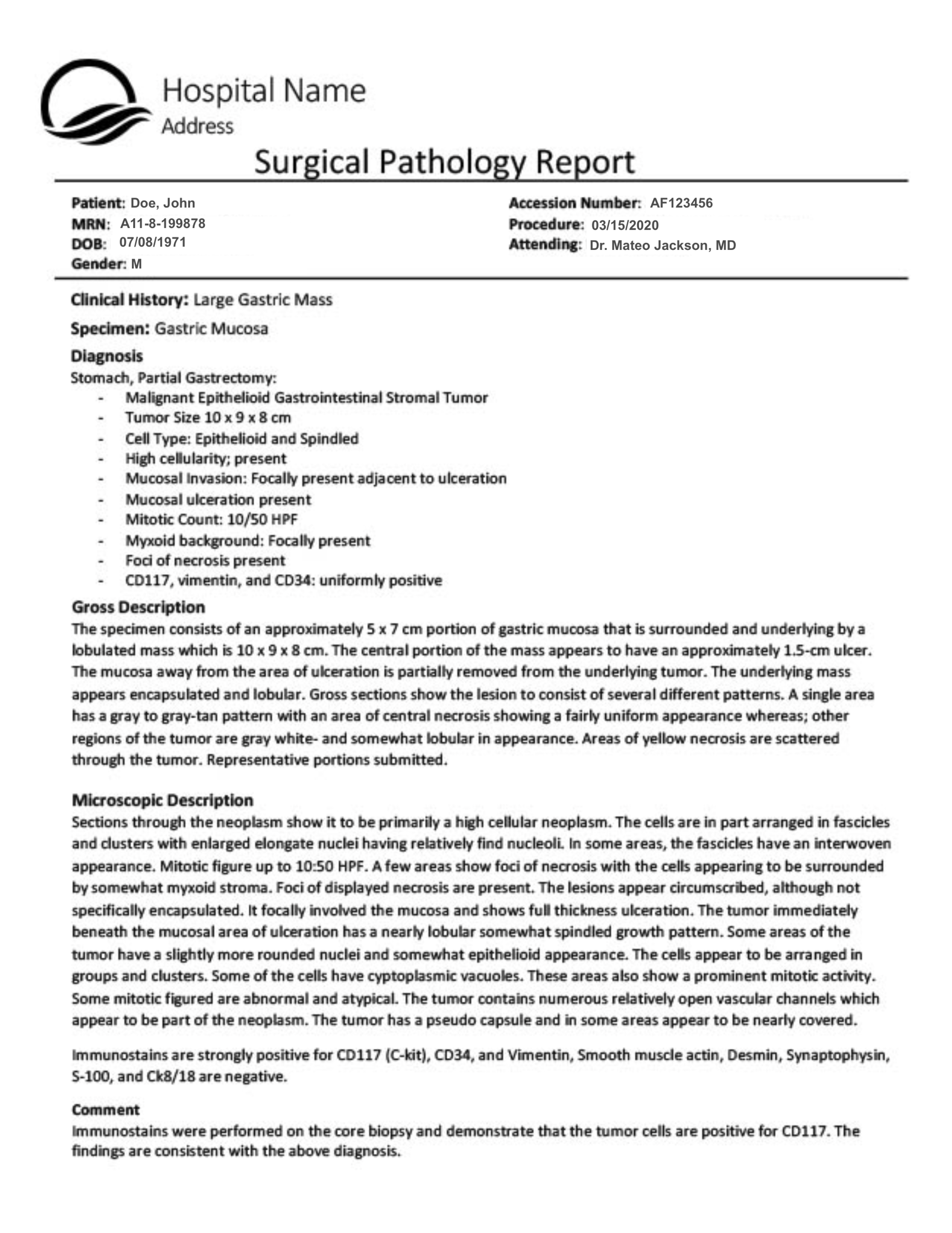 Pathology Report